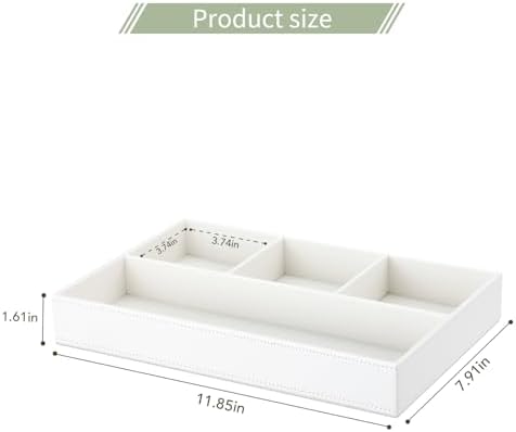 GORESE Faux Leather Valet Tray, Stackable Jewelry Trays - Image 2