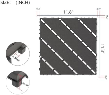 Plastic Interlocking Deck Tiles 12"x12" Waterproof Outdoor Patio Flooring PP - Image 2