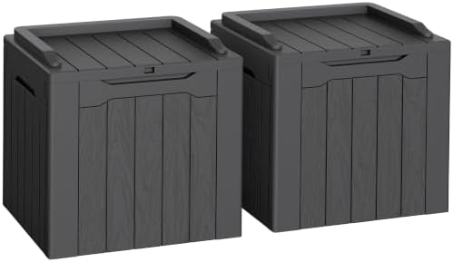 Flamaker 2 Pack Deck Box 31 Gallon Waterproof Resin Storage Box by Flamaker