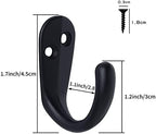 IBosins 50PCS Coat Hooks Wall Mounted Black Single Prong Robe Hook - Image 7