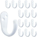 IBosins 15PCS Coat Hooks Wall Mounted White Single Prong Robe Hook by IBosins