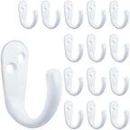 IBosins 15PCS Coat Hooks Wall Mounted White Single Prong Robe Hook by IBosins