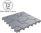Pure Garden 12-Pack Polypropylene Interlocking Patio Deck Tiles - Image 3