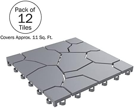 Pure Garden 12-Pack Polypropylene Interlocking Patio Deck Tiles - Image 5