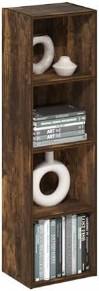 Furinno PASIR Book Shelf, 4-Tier Modern Bookshelf, Open Shelves Bookcase 9 x 12 by Furinno-FitsYourSpaceFitsYourBudget