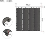 Plastic Interlocking Deck Tiles 12"x12" Waterproof Outdoor Patio Flooring PP - Image 2