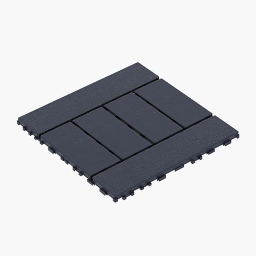 44 Pack Plastic Interlocking Patio Deck Tiles Waterproof All Weather by Unknown