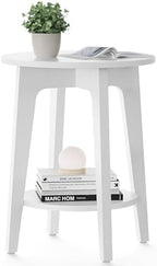VASAGLE Round Side Table with Lower Shelf, End Table by VASAGLEbySONGMICSHOME