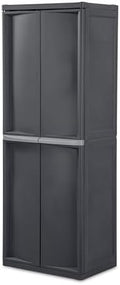 Sterilite 4 Shelf Cabinet, Lockable Utility Storage by Sterilite