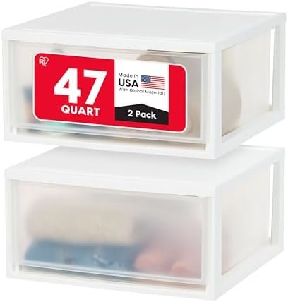 IRIS USA 2-Pack, 47 Qt. Extra Large Stacking Drawer by IRISUSA