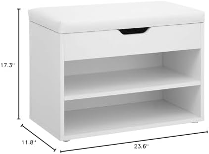 VASAGLE Storage Bench with Cushion, Shoe Bench, Hidden Storage - Image 3