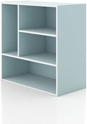 Homes: Inside + Out Apexa 4-Vertical Storage Organizer Shelves, Stackable Wood by HOMESInsideOut