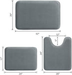 HUXMEYSON 3-Piece Memory Foam Bathroom Rug Set - Image 2