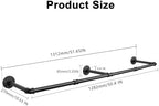 Industrial Iron Pipe Clothes Hanging Bar DIY Wall-Mounted Garment Rack Heavy - Image 3
