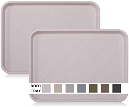 WATANIYA PET Boot Tray and Multi-Purpose Mat, 2 Packs in 16.7"x12.8", Waterproof by WATANIYAPET