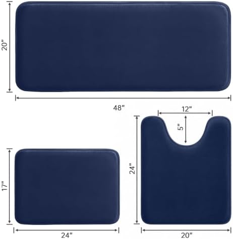 HUXMEYSON 3-Piece Memory Foam Bathroom Rug Set - Image 2
