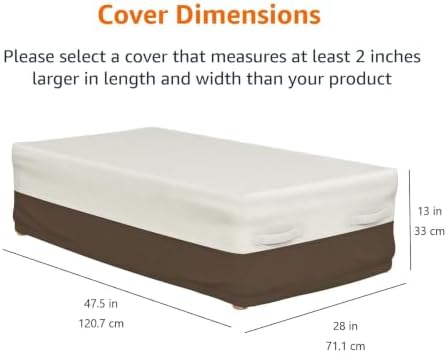 Amazon Basics Outdoor Patio Coffee Table Cover, Waterproof, UV Resistant - Image 2