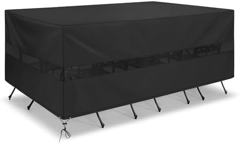 SunPatio Outdoor Rectangular Table and Chairs Set Cover by SunPatio