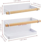 Bitray Wall Mounted Umbrella Holder White Iron Adjustable Stand No Drill - Image 2
