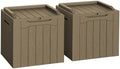 Flamaker 2 Pack Deck Box 31 Gallon Waterproof Resin Storage Box by Flamaker