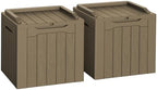 Flamaker 2 Pack Deck Box 31 Gallon Waterproof Resin Storage Box by Flamaker