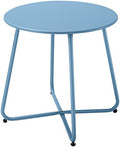 Small Patio Side Table, Round Metal Side Table, Weatherproof, Outdoor End Table by Juserox
