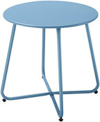 Small Patio Side Table, Round Metal Side Table, Weatherproof, Outdoor End Table by Juserox