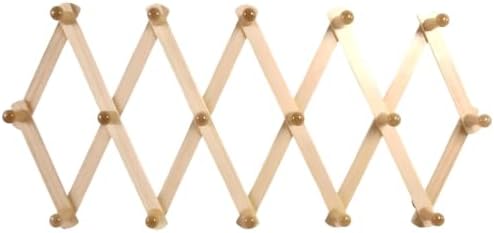 AMAPON Accordion Wall Hanger Expandable Coat Hat Rack 16 Peg Hook Mug Cap by AMAPON