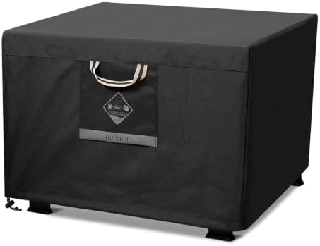 QH.HOME Fire Pit Cover Square 32", 600D Heavy Duty Fabric 100% Waterproof by QHHOME