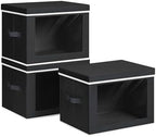 Homsorout Storage Bins with Lids, 3 Pack Large Storage Cubes with Window by Homsorout