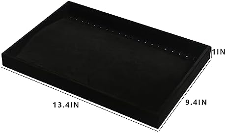 Coward Set of 2 Black Velvet Stackable Necklace Holder Organizer Tray Velvet - Image 5