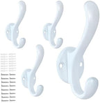 4 Pack Coat Hooks Wall Mount Heavy Duty Utility Retro Double Hooks by PEOIAOY