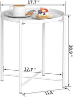 EKNITEY End Table, Folding Metal Side Table Waterproof Small Coffee Table Sofa - Image 3