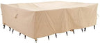 WJ-X3 Large Rectangular Beige Patio Table Cover by WJ-X3