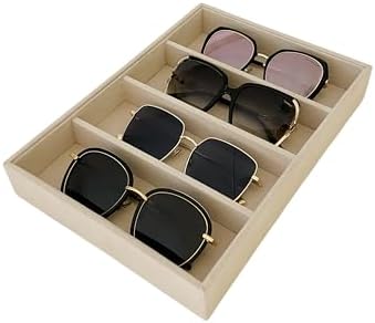 Velvet Sunglasses Organizer Tray 4 Slot, Stackable Eyewear & Glasses Display by SVEADISPLAY