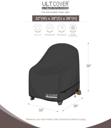 ULTCOVER Patio Adirondack Chair Cover 32W x 38D x 36H in - Image 2
