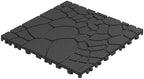 Patio Deck Tiles, 12 Inch Stone Texture, 44-Piece Dark Gray Interlocking by Unknown