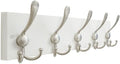 SKOLOO Creations White Solid Wood Wall Mounted Coat Rack, 5 Hooks, 16-7/8" Long by SKOLOO