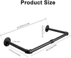 Industrial Iron Pipe Clothes Hanging Bar DIY Wall-Mounted Garment Rack Heavy - Image 3