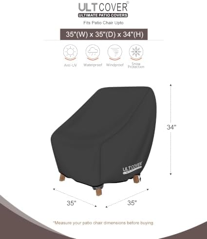 ULTCOVER Waterproof Patio Chair Cover, 35W x 35D x 34H in - Image 2