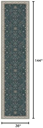 Hazo Haus Dark Green Hallway Runner Rug 12 ft Long - Image 2