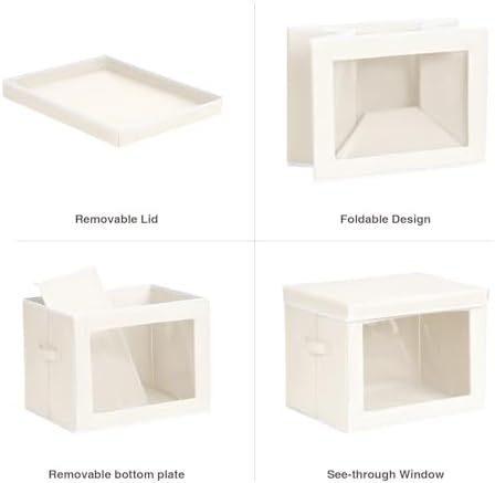 Homsorout Storage Bins with Lids, 3 Pack Large Storage Cubes with Window - Image 7