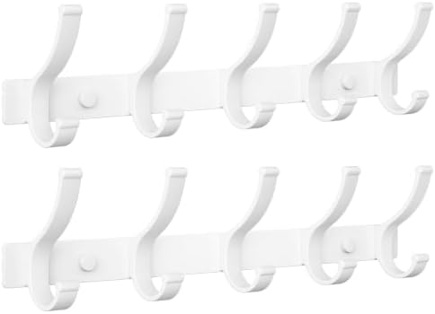 Optish 2 Pack Coat Rack Wall Mount, Heavy Duty Coat Hooks by Optish