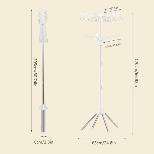 SUYU Clothes Drying Rack, Folding Clothes Drying Tree, 2 Layer - Image 7