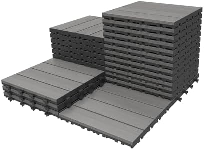 Interlocking Deck Tiles Outdoor Waterproof, Composite Patio Flooring by SHPAIDIRECT