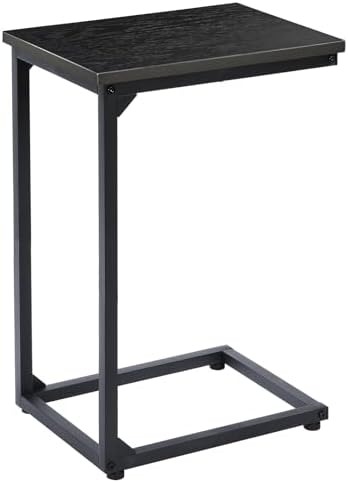 AMHANCIBLE C Shaped End Table, Slide Under Couch Table by AMHANCIBLE