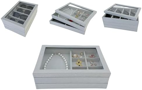 See-Through Cover for Grey Velvet Stackable Organizer Premium Quality Stackable - Image 7