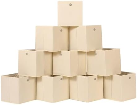 Foldable Storage Cubes Bins, 11 Inch Cloth Storage Cube Fabric Storage Box by NieEnjoy