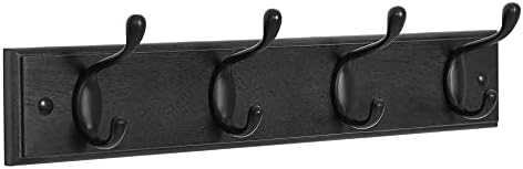 SONGMICS Wall-Mounted Coat Rack, 4 Dual Metal Hooks by SONGMICSbySONGMICSHOME