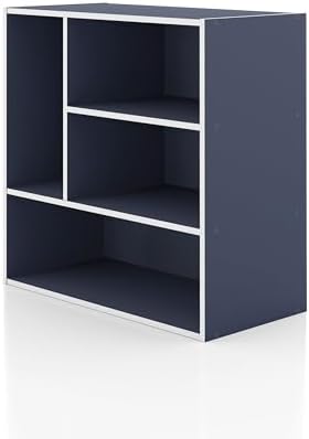 HOMES: INSIDE + OUT Apexa 4-Vertical Storage Organizer Shelves, Stackable Wood by HOMESInsideOut
